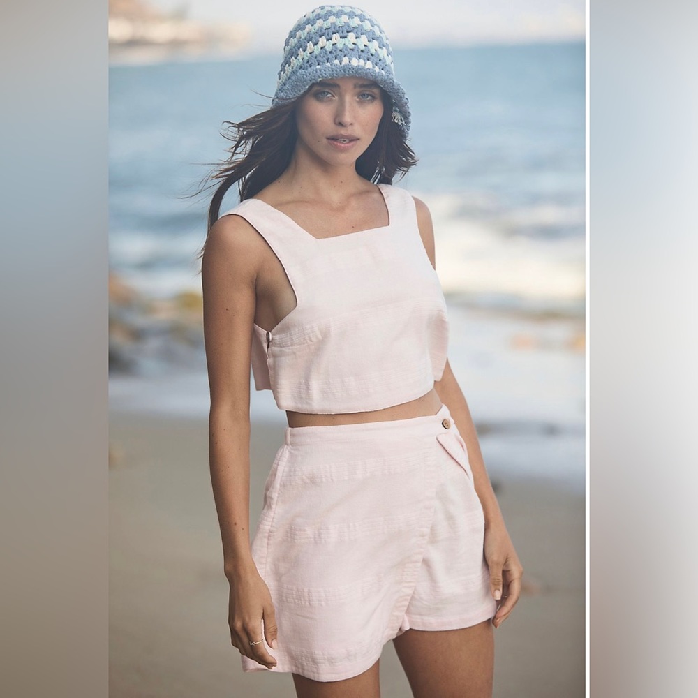 Ain't nothing like it skort set free people in color pink rose